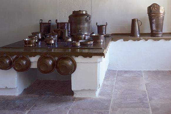 Foyer dans la cuisine ouverte du château de la Favorite de Rastatt 