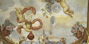 Detail of the ceiling painting in the Flower Room, Rastatt Favorite Palace