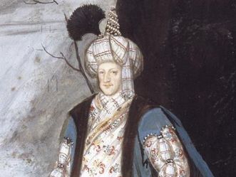 Kostümbild des Markgrafen Ludwig Wilhelm als Osmane in Schloss Favorite Rastatt
