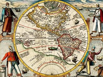 Karte von Amerika, Theodor de Bry, 1596.