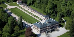 Luftansicht von Schloss Favorite Rastatt