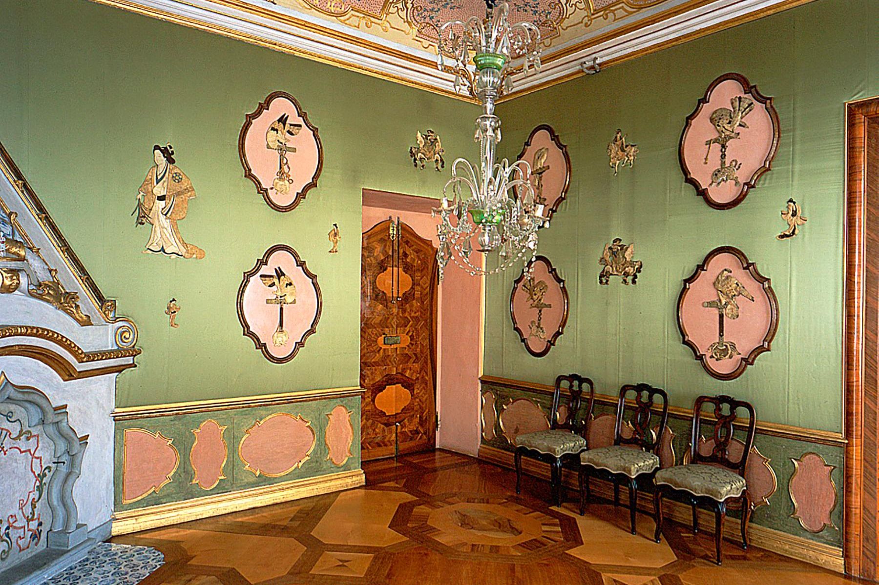 Schloss Favorite Rastatt, Grünes Schlafzimmer