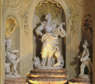 Water basin niche in the sala terrena, Rastatt Favorite Palace