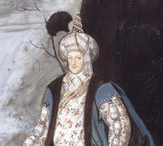 Portrait en costume du margrave Ludwig Wilhelm en Turc au château de la Favorite de Rastatt 