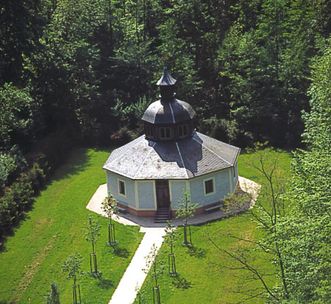 Vue aérienne de l’Ermitage au jardin du château de la Favorite de Rastatt 