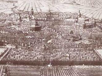 Engraving of Schlackenwerth Palace with the garden house, by Johann Michael Sockh, 1716